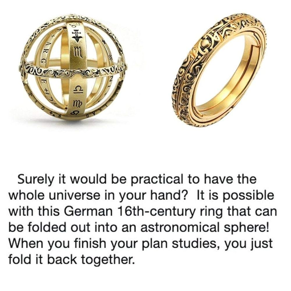 Amazon.com: Astronomical Sphere Ball Ring Cosmic Ring for